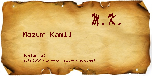 Mazur Kamil névjegykártya